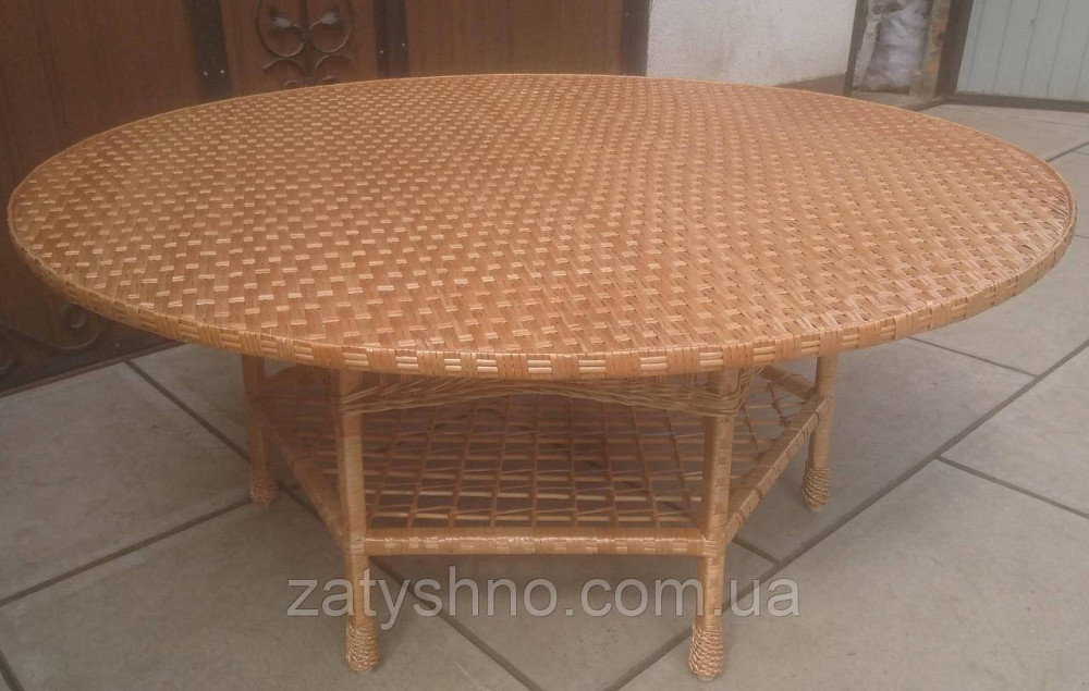 Великий плетений круглий стіл із лози Київ - фото 2