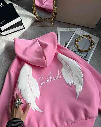 Жіноча тепла стильна оверсайз худі трьохнитка на флісі Одеса