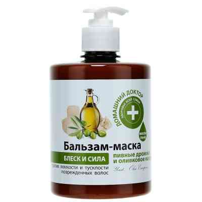 Маска для волос Домашній Доктор Блеск и сила Пивные дрожжи и оливковое масло 500 мл (4823015929861) Винница