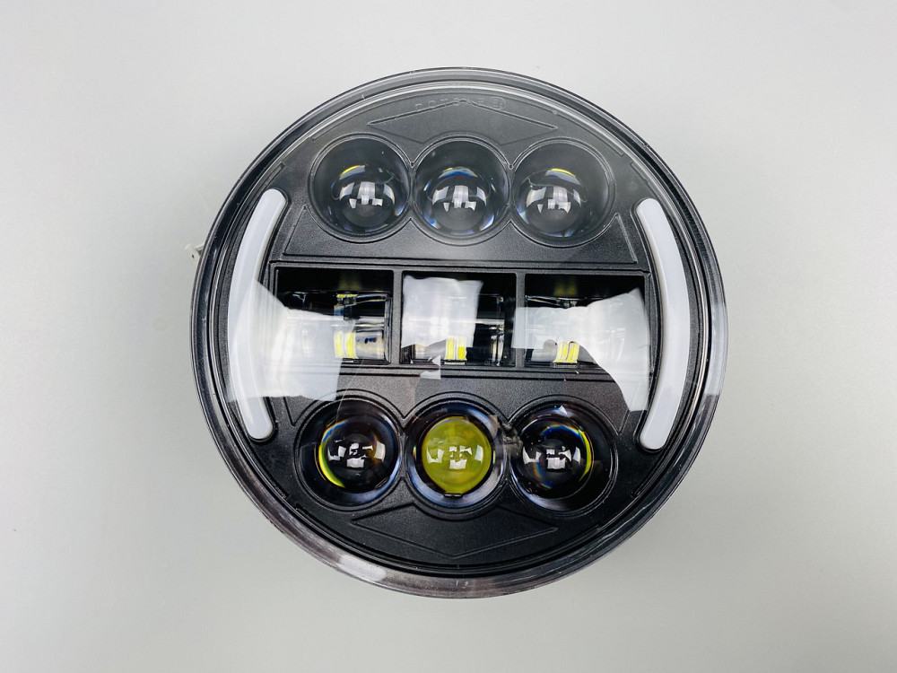 Універсальна світлодіодна фара, проектор ближнього/дальнього світла DRL жовтий сигнал повороту для мотоцикла Мукачево - фото 1