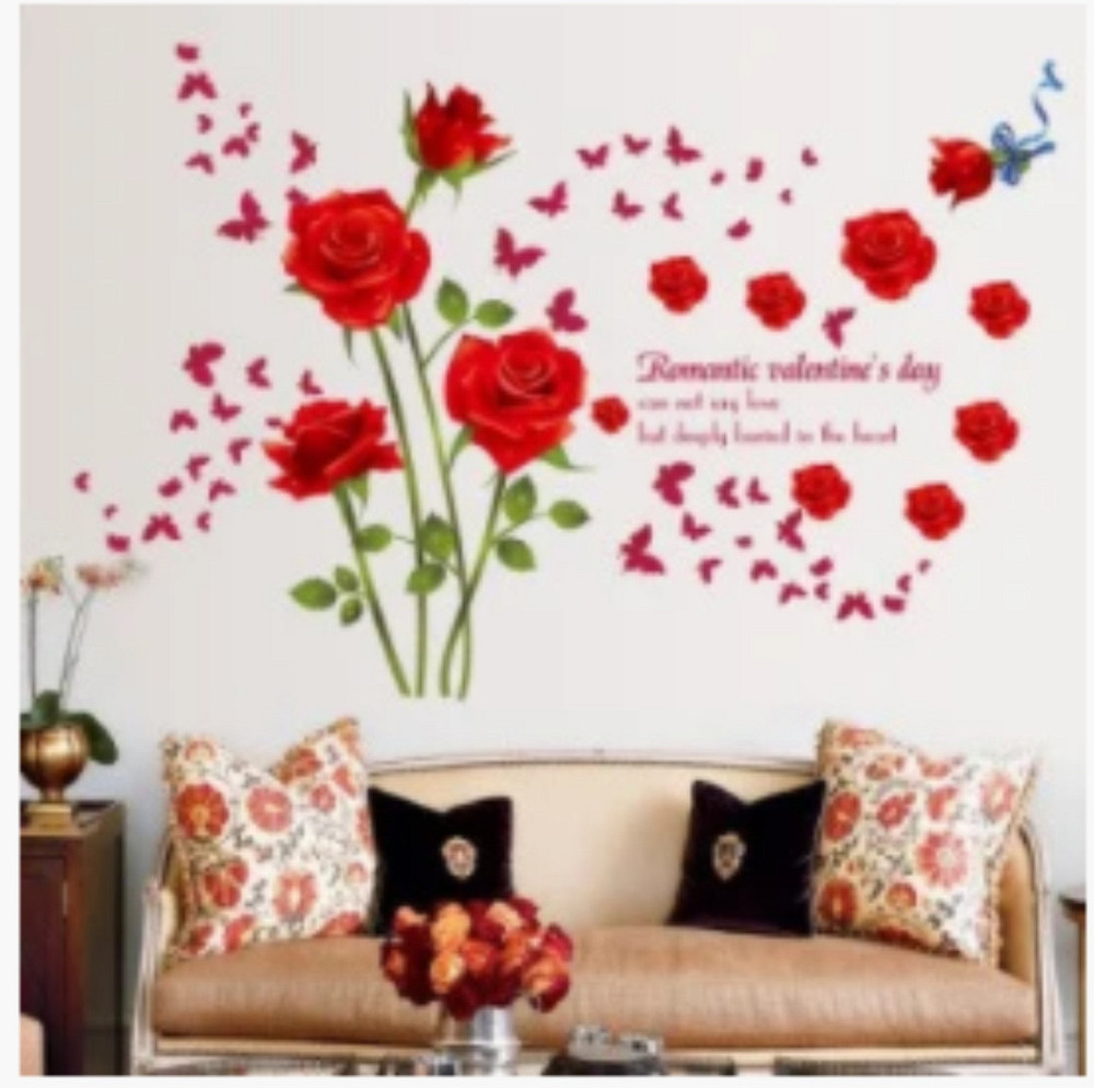 Наклейка декоративна Червоні троянди Київ - фото 1