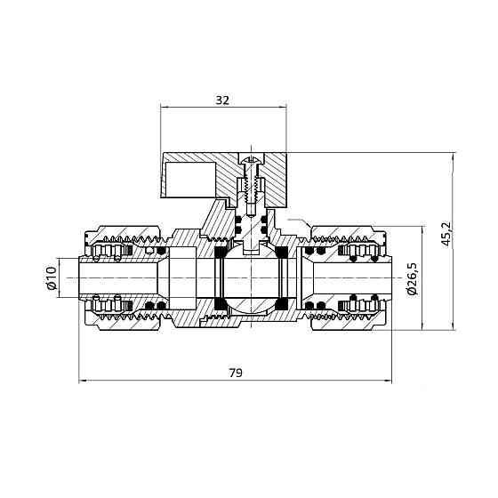 Кран кульовий обтискний Thermo Alliance Forte 16 SF263W15 Київ