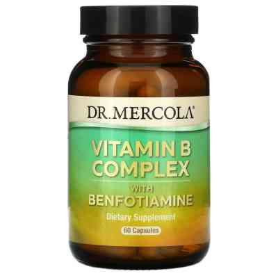 Вітамін Dr. Mercola Комплекс Вітамінів B з бенфотіаміна, Vitamin B Complex with (MCL-01834) Вінниця