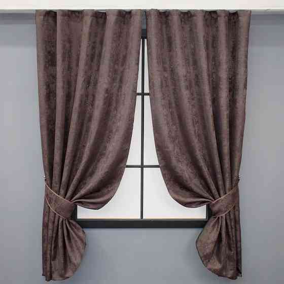 Комплект коротких штор VR-Textil Жаккард Sultan XO № 1681ш Бурый 130х170 см 2 шт (35-0304) Киев