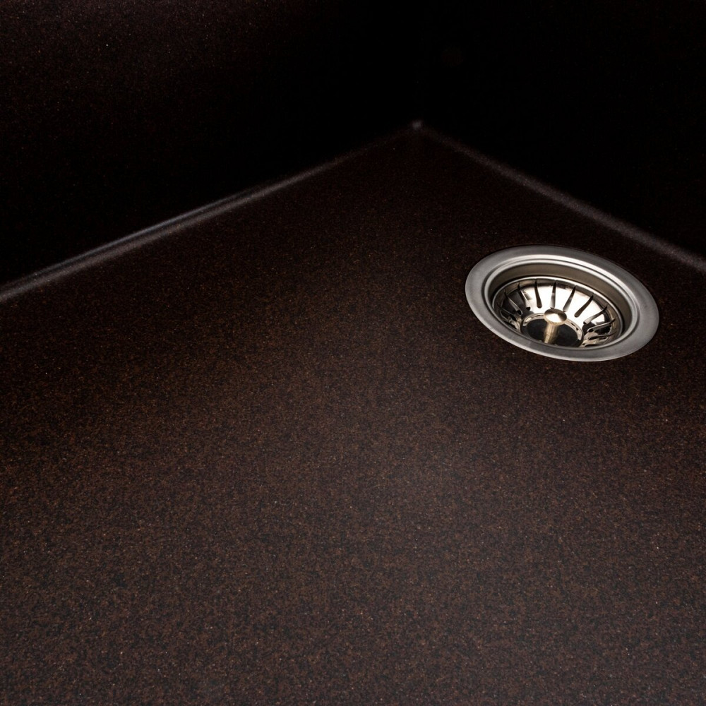 PLATINUM Гранітна мийка для кухні Platinum 8650 DIAMOND матова Шоколад Київ - фото 5