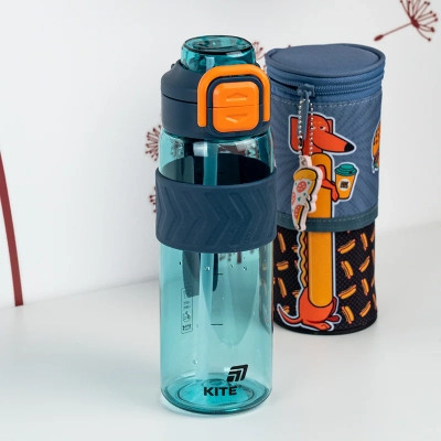 Поїльник-непроливайка Kite 800 мл, блакитно-помаранчева (K25-1234-3) Вінниця - фото 7