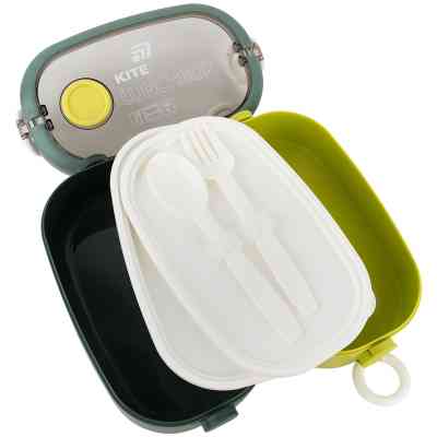 Ланч-бокс Kite подвійний з наповненням 1600 мл, зелений (K25-1181-3) Винница