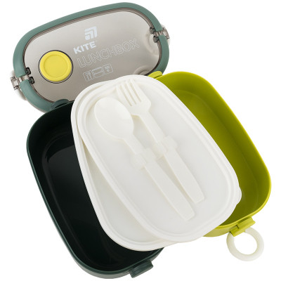 Ланч-бокс Kite подвійний з наповненням 1600 мл, зелений (K25-1181-3) Винница - изображение 3