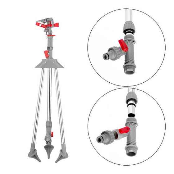 Дощувач пульсаційний на тринозі 68-81 см, з повною або частковою зоною поливу до 16 м, матеріали: ABS, метал INTERTOOL GE-0068 Київ