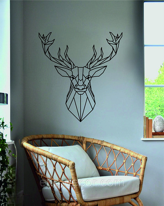 Декоративное настенное Панно «Олень», Декор на стену 90*84 см, Черный Киев - изображение 10