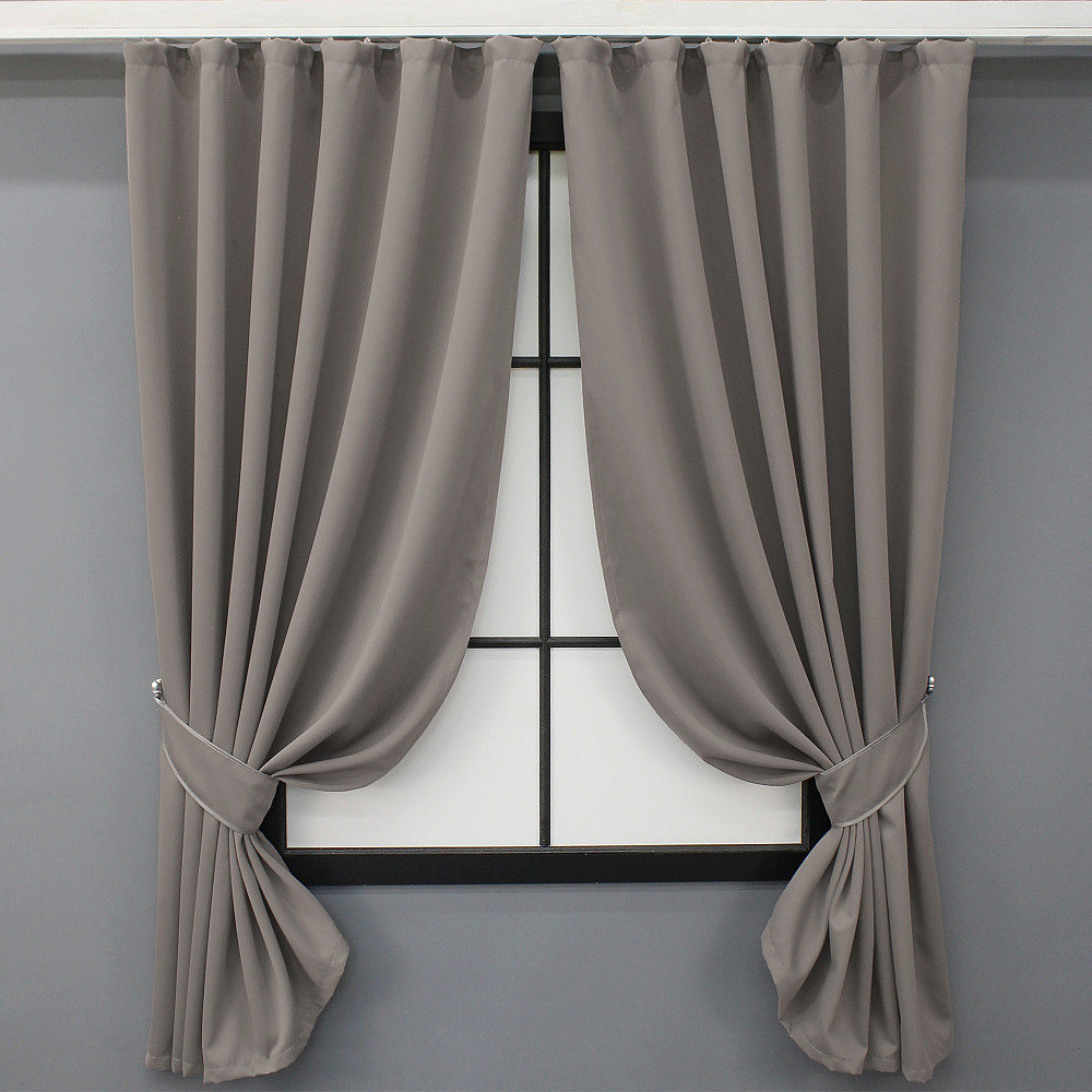 Комплект штор коротких VR-Textil Блэкаут Midnight № 1228ш Серый 140х170 см 2 шт (35-0158) Киев - изображение 9