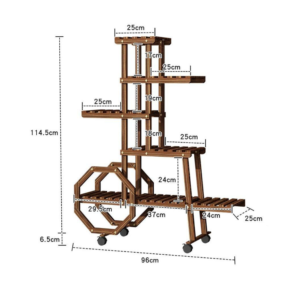 Підставка для квітів "Муліно" на коліщатках мокко Миколаїв - фото 3