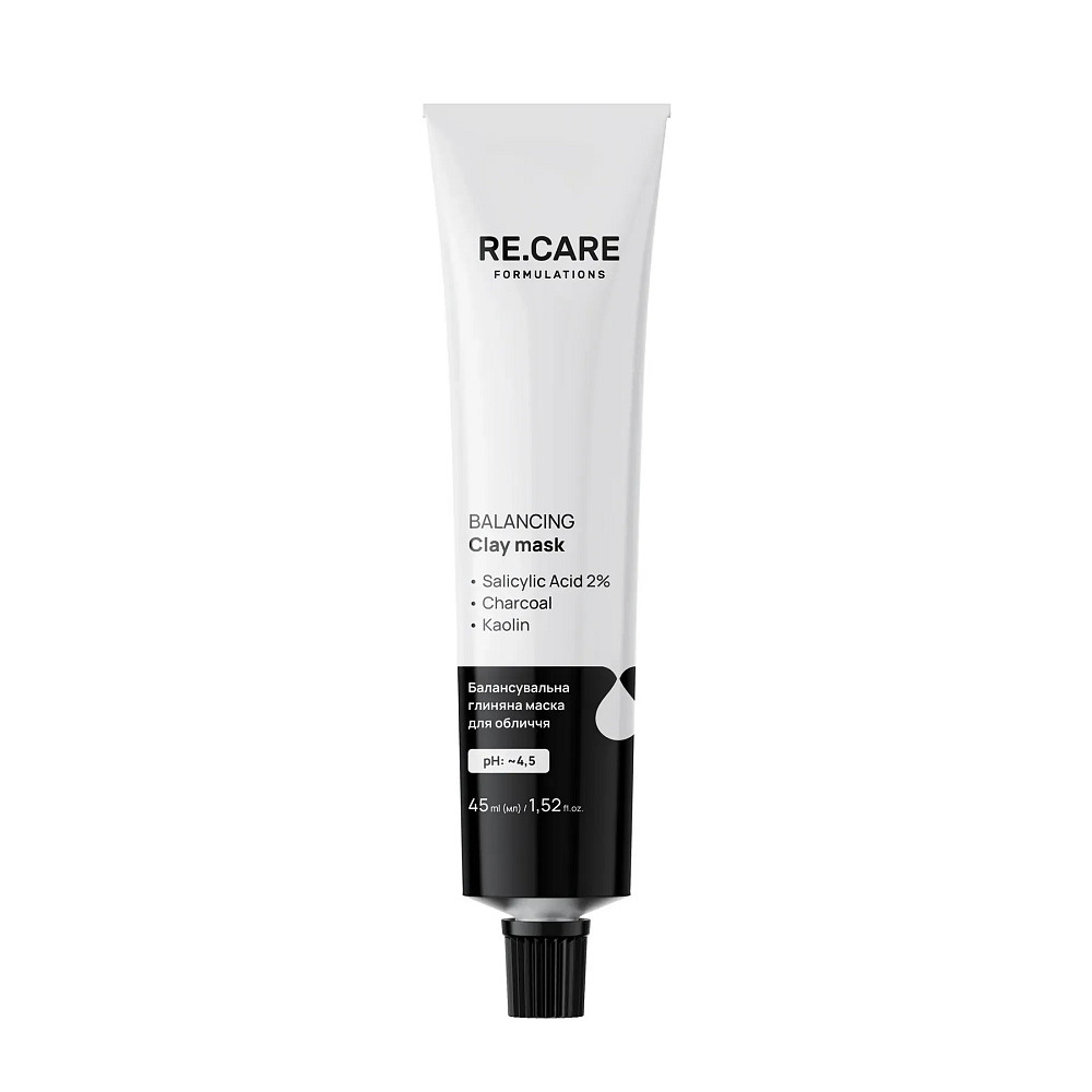 Балансировочная глиняная маска для лица Balancing Clay Mask RE.CARE 45 мл Киев - изображение 6