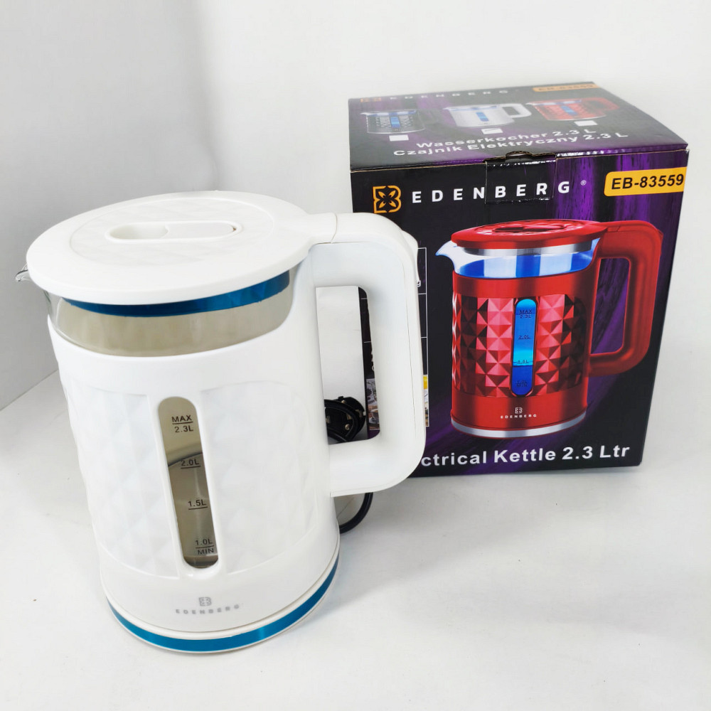 Електрочайник скляний Edenberg EB-83559 2.3л 1500Вт White WV-83 Львів - фото 3