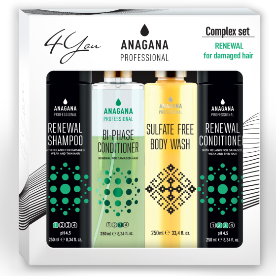 Набір 4YOU "Відновлення" для пошкодженого ламкого волосся ANAGANA 4х250 мл Київ