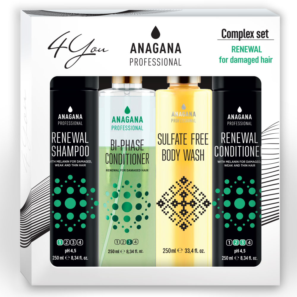 Набір 4YOU "Відновлення" для пошкодженого ламкого волосся ANAGANA 4х250 мл Київ - фото 1