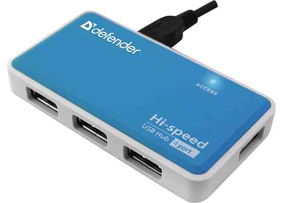USB-хаб Defender Quadro Power+Adapter 4xUSB 2.0 220V (83503) (6054145) Київ