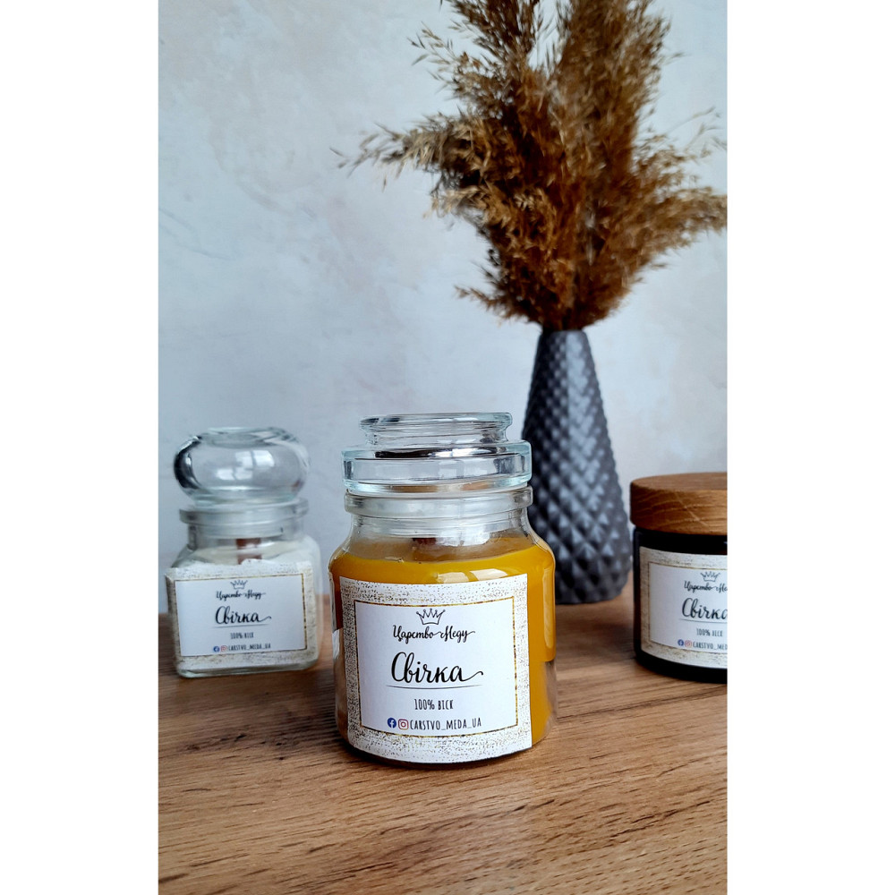 Воскова свічка у банці з кришкою Царство Меда 200 мл Одеса - фото 1