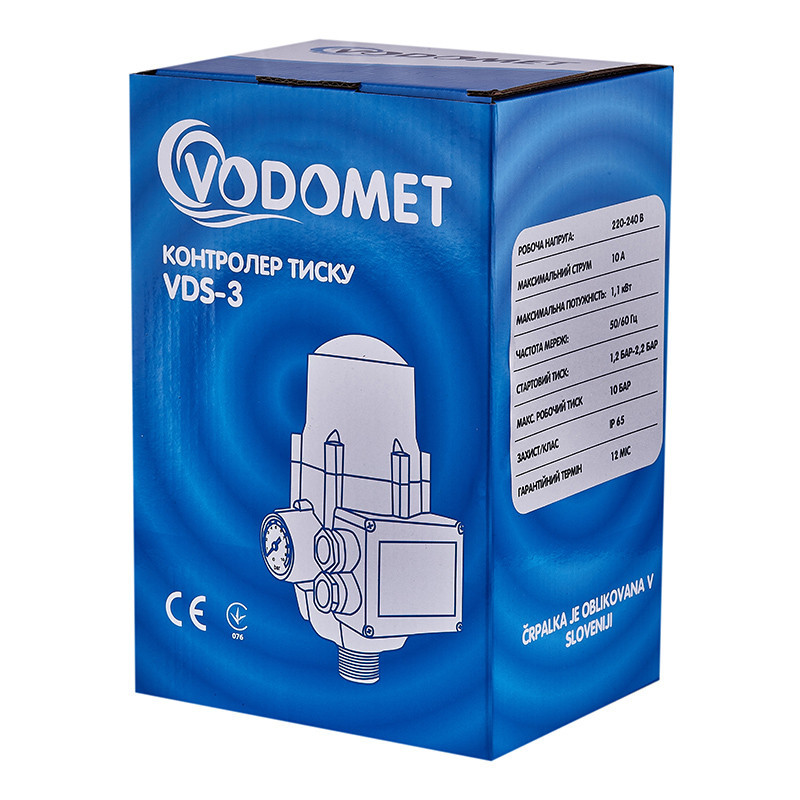 Контроллер давления Vodomet VDS-3 электронный для насоса до 1,1 кВт, угловой 1