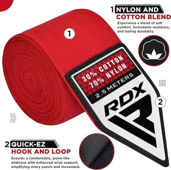 Бинти для боксу RDX Hand Wraps Red (2.5м.) Каменское