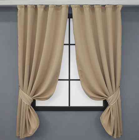 Комплект штор коротких VR-Textil Bagema Rvs № 1240ш Бежевий 130х170 см 2 шт (35-0029) Київ