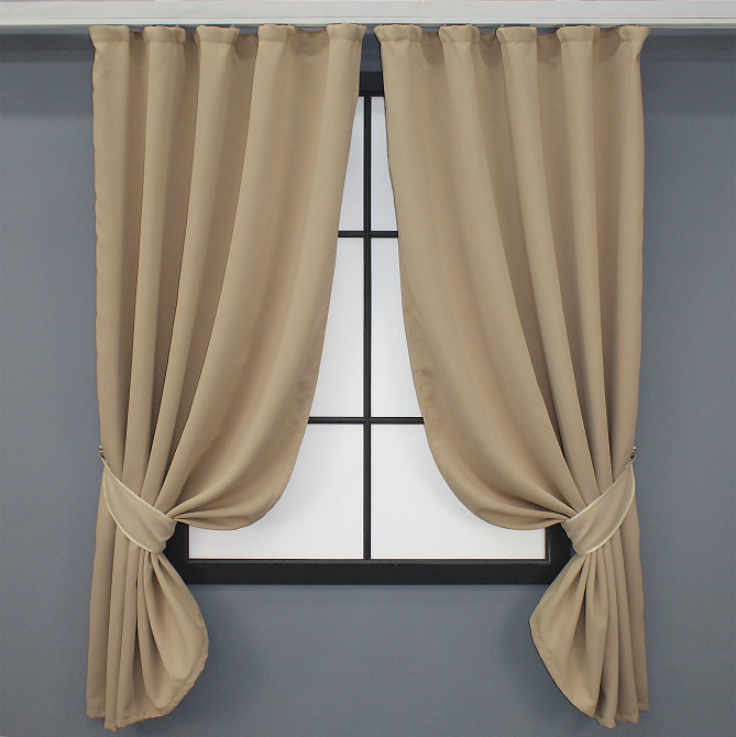 Комплект штор коротких VR-Textil Bagema Rvs № 1240ш Бежевый 130х170 см 2 шт (35-0029) Киев - изображение 1