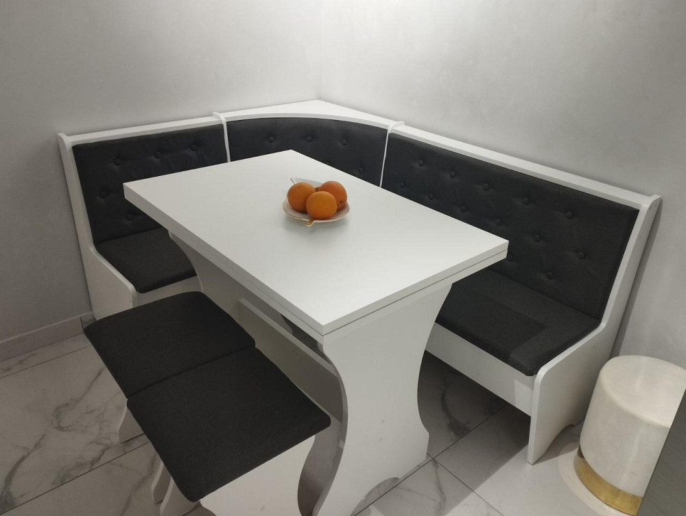 Куток кухонний зі столом та 2 табуретки 114х154 см Сімейний - Білий Львів - фото 5