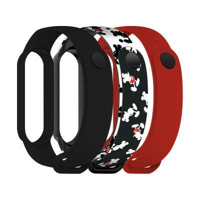 Ремешок для фитнес браслета Armorstandart комплект 3шт Xiaomi Mi Band 7/6/5Cartoon Mickey Siluet (ARM77043) Винница - изображение 1