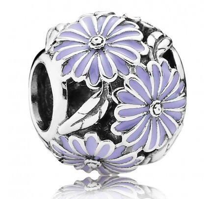 Срібна намистина Пандора  «Фіолетові ромашки на лузі» 791487EN66 MasterSem Київ - фото 1