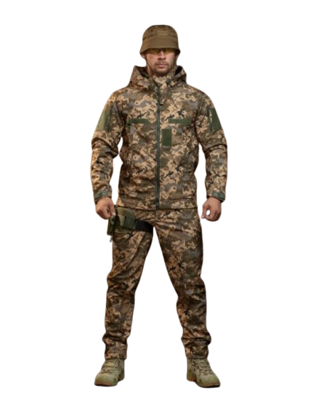 Демисезонный тактический костюм Cофтшел Softshell Rocket НП4862 (Пиксель) XXL Винница - изображение 2