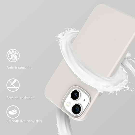 Чехол DOMAVER жидкий силикон для iPhone 13 6.1 ультратонкий матовый бежевый защитный Киев