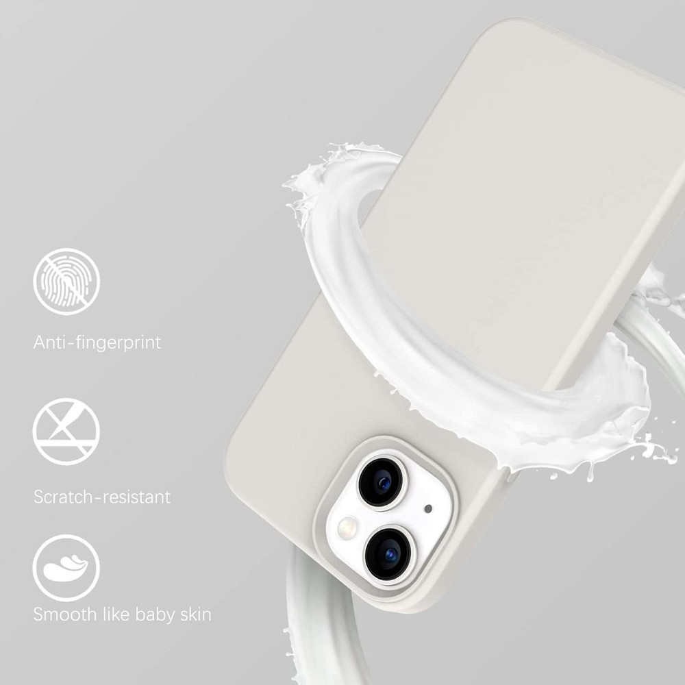 Чехол DOMAVER жидкий силикон для iPhone 13 6.1 ультратонкий матовый бежевый защитный Киев - изображение 5