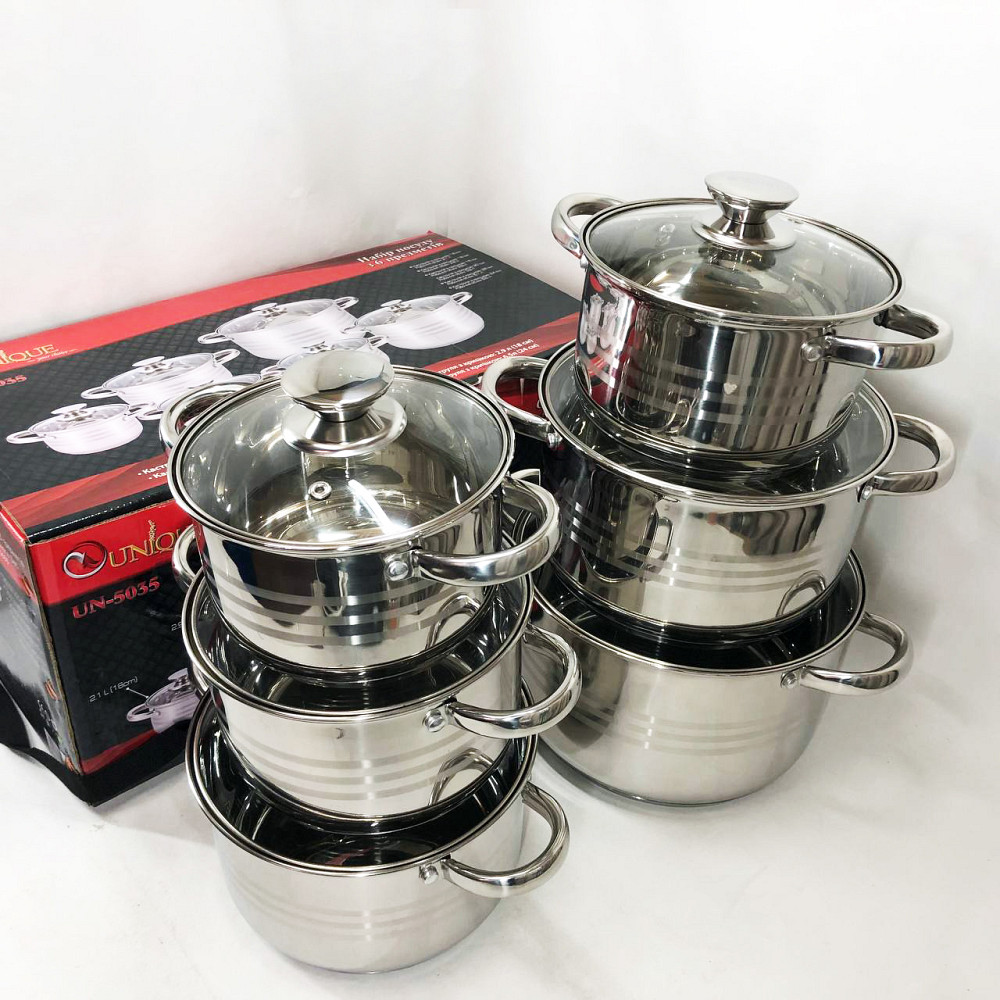 Набор кастрюль с антипригарным дном UNIQUE, Хорошие кастрюли, Набор кастрюль-сотейников AJ-70 Львов - изображение 11