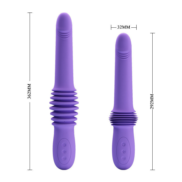 Вибратор с фрикциями Pretty Love Pazuzu Thrusting, фиолетовый, 29.2 х 3.2 см Sex Aura Киев - изображение 8