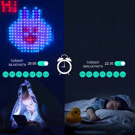 Гирлянда штора SMART SFK07 2×2м 20 нитей по 20 лампочек с управлением через APP, Bluetooth, USB Одесса - изображение 3