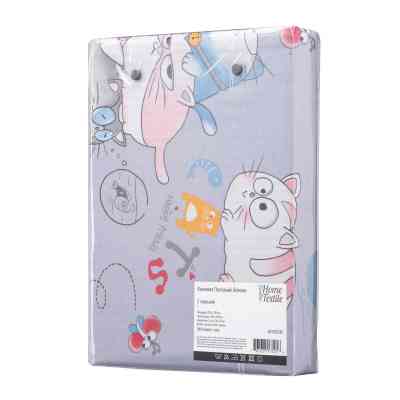 Постельное белье Ardesto Gloria сатин веселые котики, серый евро 200х220 (ART2022FC) Винница