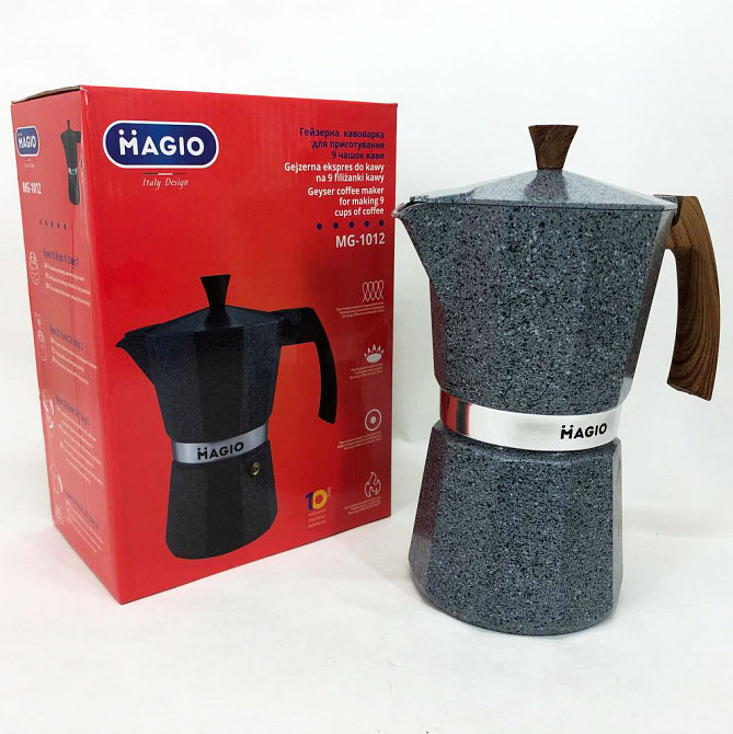 Гейзерная кофеварка на три порции Magio, Кофеварка для приготовления кофе на плите KJ-42 Львов - изображение 10
