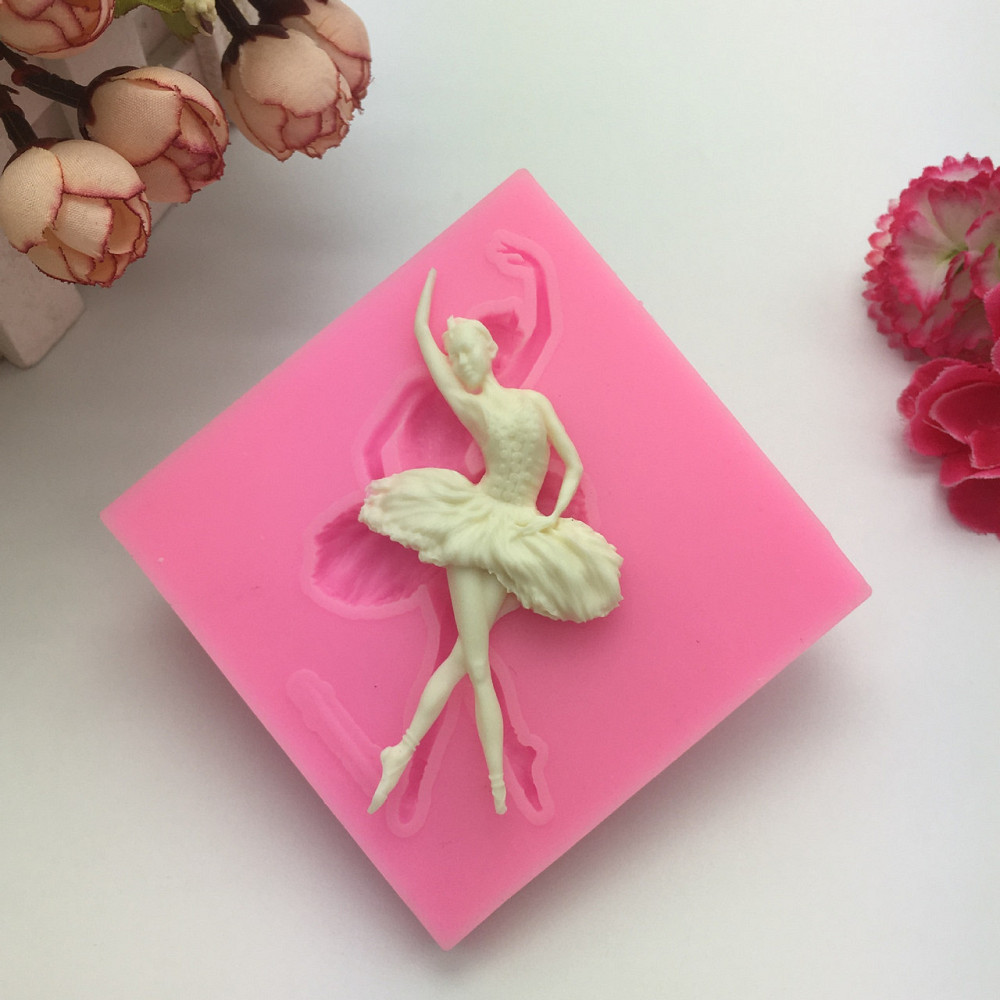 Молд силіконовий Балерина 84 на 84 мм рожевий Київ - фото 1