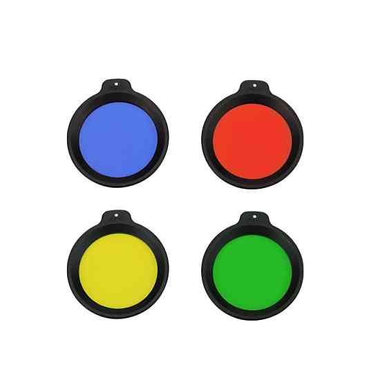 Набір із 4 фільтрів (синій, жовтий, зелений, червоний) для ліхтарів Fenix серії HT18 (у комплекті є сумка для зберігання) Київ