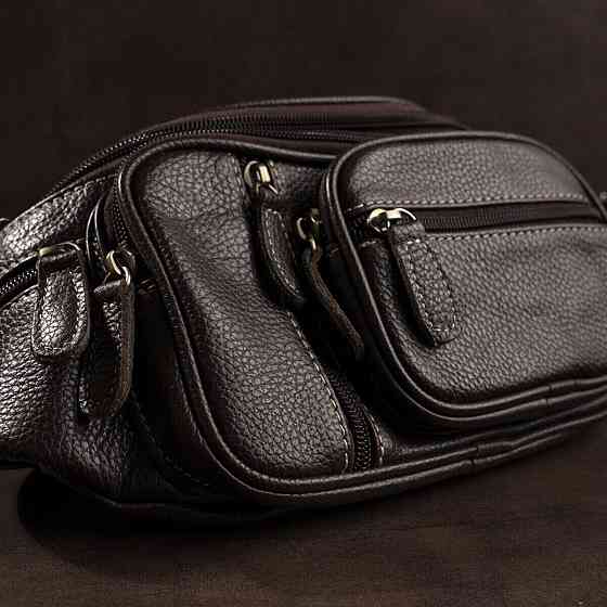 Поясна cумка об'ємна чоловіча Vintage 14860 Коричнева Київ