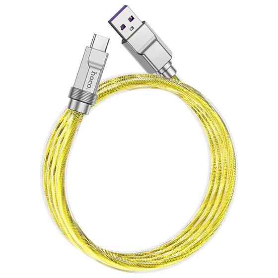Кабель HOCO U113 Solid 100W silicone charging data cable Type-C Gold Киев