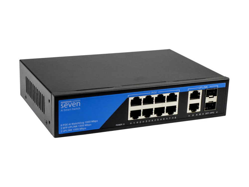 Гигабитный PoE коммутатор 8 портов SEVEN P-7328FG-2SFP Киев - изображение 1