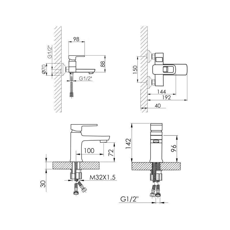 Набір змішувачів Wawel 001 + Wawel 006 Chrome Київ - фото 2