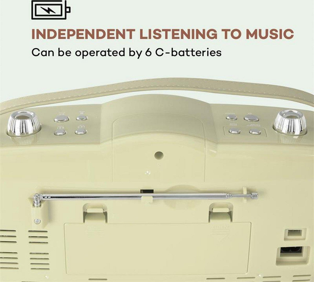 Проигрыватель в стиле ретро Auna RCD-70 DAB радио FM DAB+ CD плеер USB Bluetooth крем Германия Днепр - изображение 9