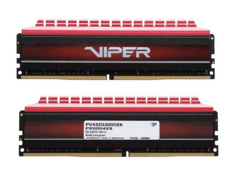DDR4 Patriot Viper V4 32GB (Kit of 2x16384) 3000MHz CL16 DIMM Black/Red Киев - изображение 2