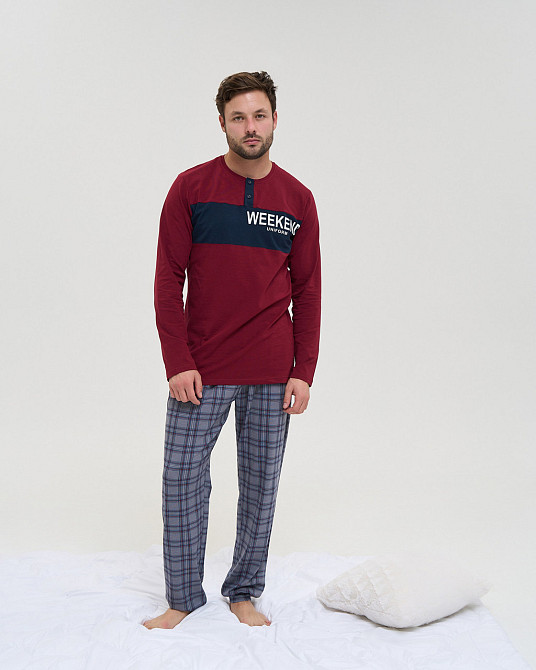 Чоловіча піжама зі штанами в карту — Weekend Tom John 93426 XL Київ - фото 1