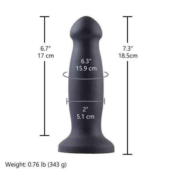 Силіконовий фалоімітатор для секс-машин Hismith 7.2" Black Silicone Anal Dildo, система KlicLok Sex Aura Київ