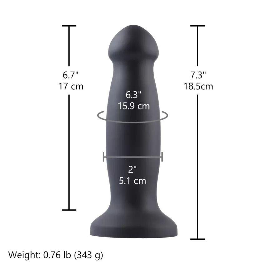 Силіконовий фалоімітатор для секс-машин Hismith 7.2" Black Silicone Anal Dildo, система KlicLok Sex Aura Київ - фото 5