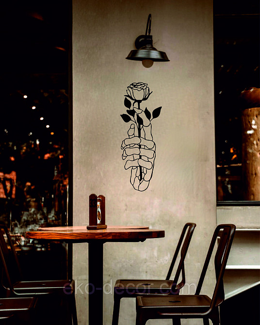 Декоративне настінне Панно «Рука з трояндою» Декор на стіну 110*42 см, Чорний Київ - фото 4