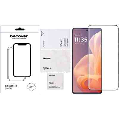 Стекло защитное BeCover Motorola Moto G85 Black (712350) Винница